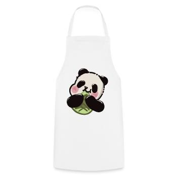 Süßer Panda – Bambus Snack - Kochschürze - Weiß - Vorne - AI Model Male 185 dark (185cm)