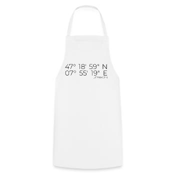 Coordinates Oftringen Switzerland - Cooking Apron - white - Front - AI Model Male 185 dark (185cm)