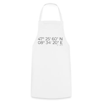 Coordonnées Bülach, Suisse - Tablier de cuisine - blanc - Devant - AI Model Male 185 dark (185cm)