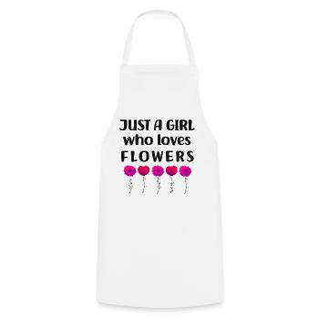 Just a girl who loves flowers - Cooking Apron - white - Front - AI Model Male 185 dark (185cm)