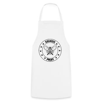 Squash Player Squash Game - Squash Pro - Cooking Apron - white - Front - AI Model Male 185 dark (185cm)