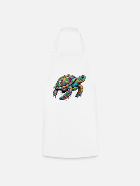 Schildkröte - Kochschürze - Weiß