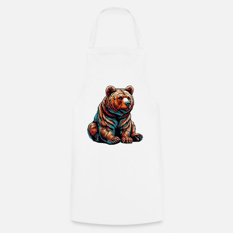 Bear - Cooking Apron - white