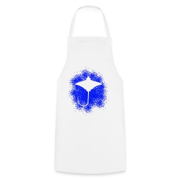 Ray – Elegant Float of the Seas - Cooking Apron - white - Front - AI Model Male 185 dark (185cm)