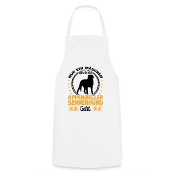 Fille aime le chien de montagne Appenzeller Chien de montagne - Tablier de cuisine - blanc - Devant - AI Model Male 185 dark (185cm)