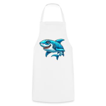 Shark - Cooking Apron - white - Front - AI Model Male 185 dark (185cm)