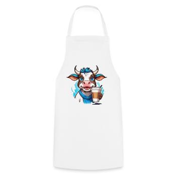 Coffee Cow - Cooking Apron - white - Front - AI Model Male 185 dark (185cm)