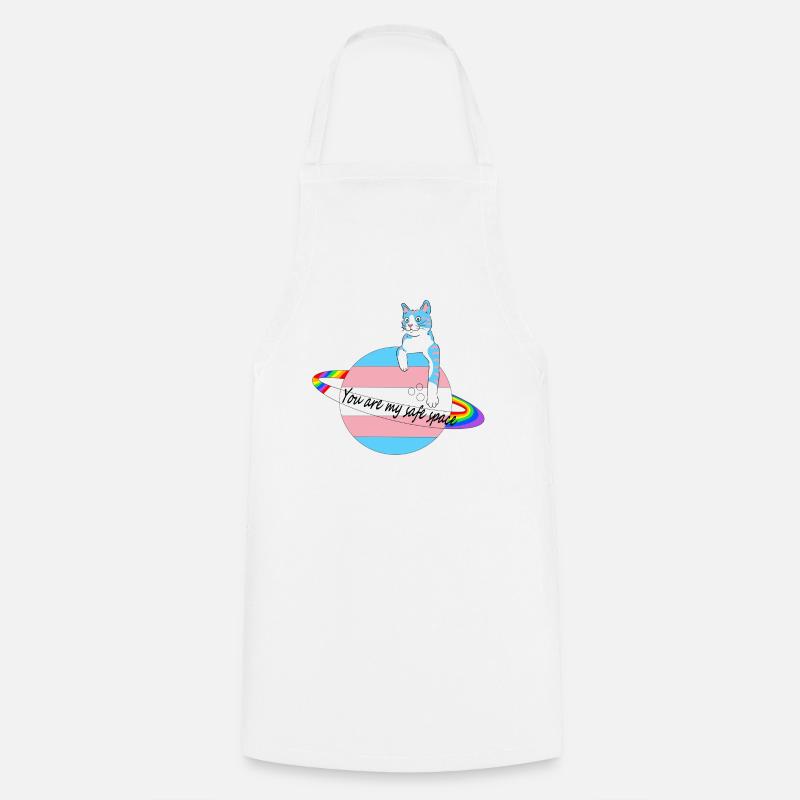 Safe Space Cat - Cooking Apron - white
