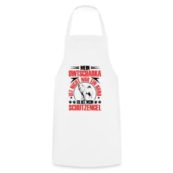 Ovcharka me protège Ovcharka caucasien - Tablier de cuisine - blanc - Devant - AI Model Male 185 dark (185cm)