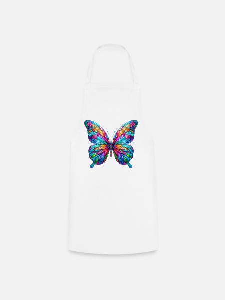 Schmetterling - Kochschürze - Weiß