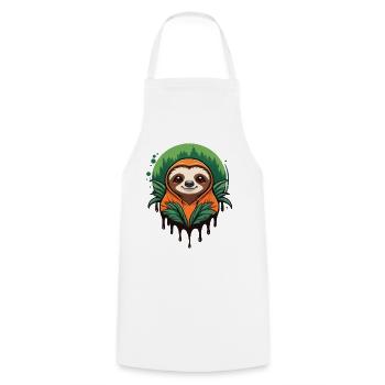 Sweat à capuche douillet paresseux - Tablier de cuisine - blanc - Devant - AI Model Male 185 dark (185cm)
