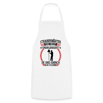 Road maintenance workers not disorganized Chaussee maintenance workers - Cooking Apron - white - Front - AI Model Male 185 dark (185cm)