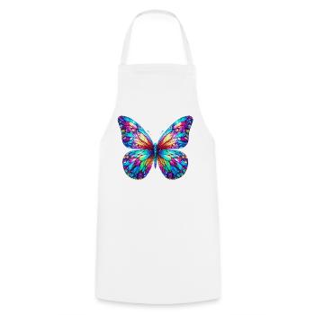 Schmetterling - Kochschürze - Weiß - Vorne - AI Model Male 185 dark (185cm)