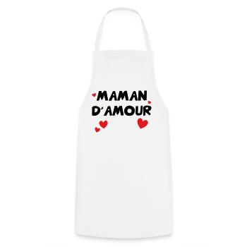 Maman d'Amour - Mother's Day - Cooking Apron - white - Front - AI Model Male 185 dark (185cm)