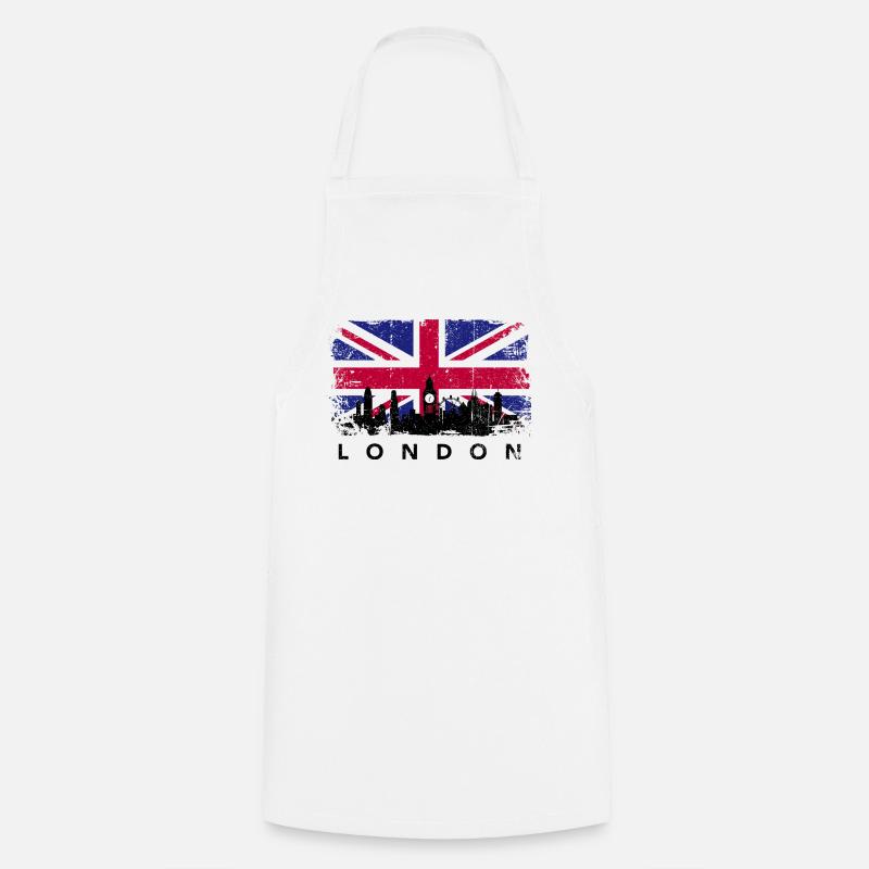 Silhouette de l’Union Jack Skyline - Tablier de cuisine - blanc