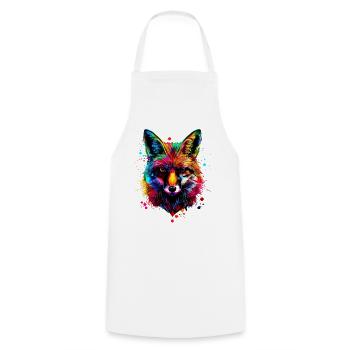 Fox Pop Art Colorful Fox Lover Red Fox Foxes - Cooking Apron - white - Front - AI Model Male 185 dark (185cm)