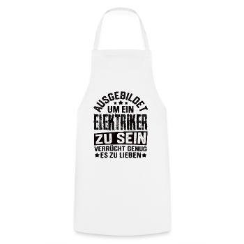 Electrician Electrical Electricity Master Electrician - Cooking Apron - white - Front - AI Model Male 185 dark (185cm)