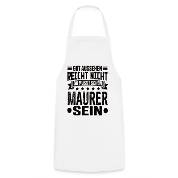 Bricklayer Building Construction Structural Engineer Bricklayer Funny - Cooking Apron - white - Front - AI Model Male 185 dark (185cm)