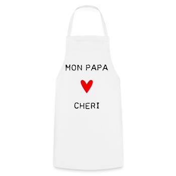 HAPPY FATHER'S DAY. DAD. FATHER'S DAY. FATHER - Cooking Apron - white - Front - AI Model Male 185 dark (185cm)