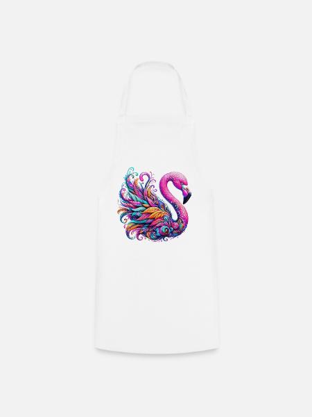 Flamingo - Kochschürze - Weiß