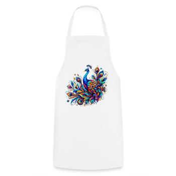 Peacock - Cooking Apron - white - Front - AI Model Male 185 dark (185cm)