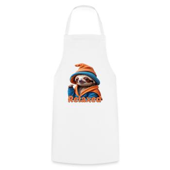 Sloth - Cooking Apron - white - Front - AI Model Male 185 dark (185cm)