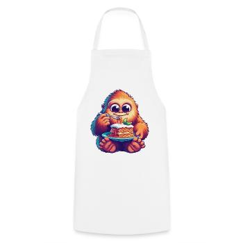 Bigfoot Sasquatch Sweet Lasagna Italian - Cooking Apron - white - Front - AI Model Male 185 dark (185cm)