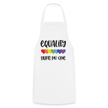 Mois de la fierté LGBT - L’égalité ne fait de mal à personne - Tablier de cuisine - blanc - Devant - AI Model Male 185 dark (185cm)