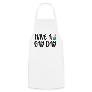 LGBT Pride Month - Have a Gay Day - Kochschürze - Weiß - Vorne - AI Model Male 185 dark (185cm)