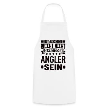 Pêcheur à la ligne Pêche Pêcheur Pêcheur Dicton de pêche - Tablier de cuisine - blanc - Devant - AI Model Male 185 dark (185cm)