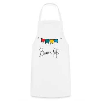 HAPPY FATHER'S DAY. DAD. FATHER'S DAY. FATHER - Cooking Apron - white - Front - AI Model Male 185 dark (185cm)