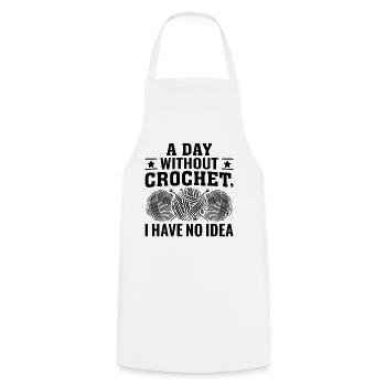 Une journée sans crochet que je n’ai pas idée - Funny Croch - Tablier de cuisine - blanc - Devant - AI Model Male 185 dark (185cm)