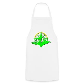 Compass With Mountain Silhouette - Cooking Apron - white - Front - AI Model Male 185 dark (185cm)