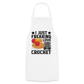 Crochet Lover - J’adore le crochet - Tablier de cuisine - blanc - Devant - AI Model Male 185 dark (185cm)