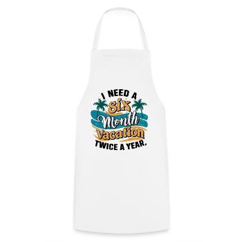 I Need a 6 Month Vacation - Palm Tree Relaxation - Cooking Apron - white - Front - AI Model Male 185 dark (185cm)