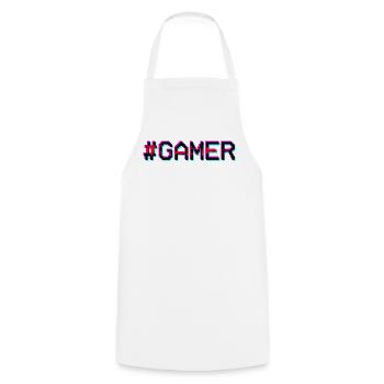 Gamer Néon Glitch - Tablier de cuisine - blanc - Devant - AI Model Male 185 dark (185cm)
