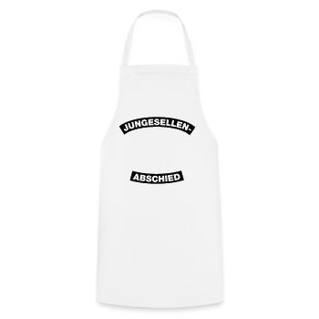 Junggesellenabschied Rahmen Element 1C (MC-Style) - Kochschürze - Weiß - Vorne - AI Model Male 185 dark (185cm)