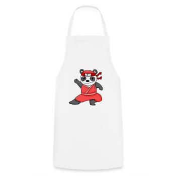 Ninja Panda - Kochschürze - Weiß - Vorne - AI Model Male 185 dark (185cm)