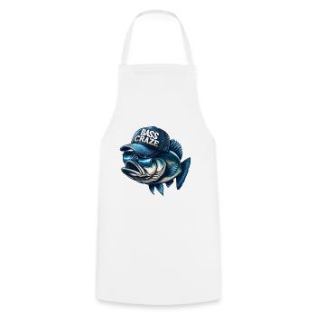 striped bass craze - Cooking Apron - white - Front - AI Model Male 185 dark (185cm)