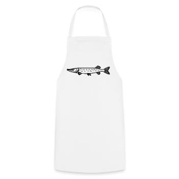 Pike 01 - Cooking Apron - white - Front - AI Model Male 185 dark (185cm)