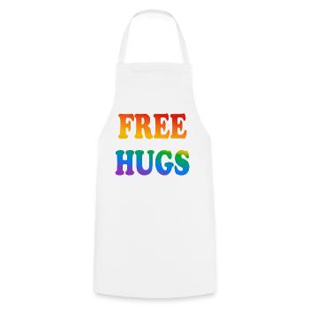 Free Hugs LGBTQ Pride - Cooking Apron - white - Front - AI Model Male 185 dark (185cm)