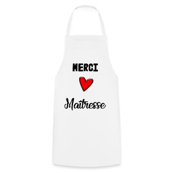 MISTRESS. THANK YOU. THANK YOU MISTRESS - Cooking Apron - white - Front - AI Model Male 185 dark (185cm)