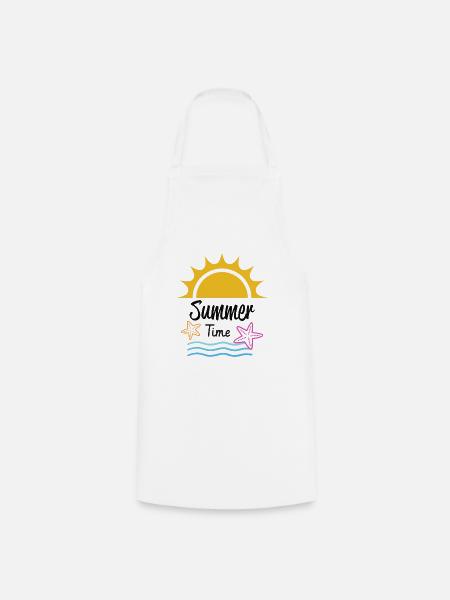 Summer Time Sommer Shirt - Kochschürze - Weiß