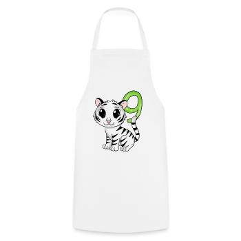 9th Birthday Motif Tiger - 9 Years - Cooking Apron - white - Front - AI Model Male 185 dark (185cm)