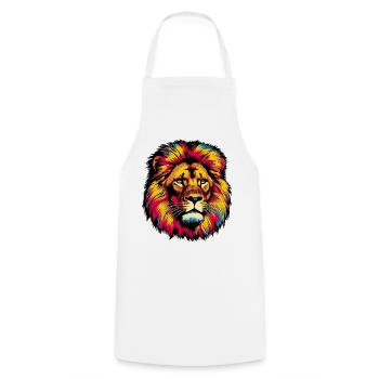 Lion - Cooking Apron - white - Front - AI Model Male 185 dark (185cm)