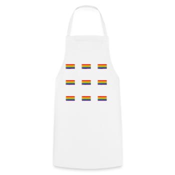 RAINBOW FLAG Pinselstriche Design - Kochschürze - Weiß - Vorne - AI Model Male 185 dark (185cm)