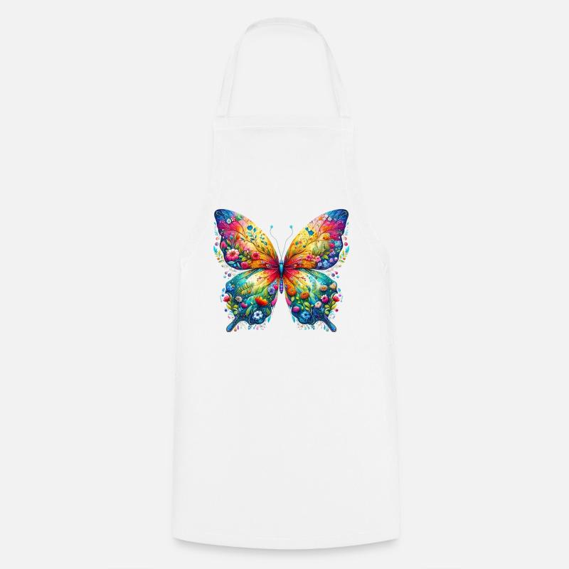 Papillon - Tablier de cuisine - blanc