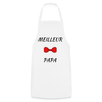 HAPPY FATHER'S DAY. DAD. FATHER'S DAY. FATHER - Cooking Apron - white - Front - AI Model Male 185 dark (185cm)