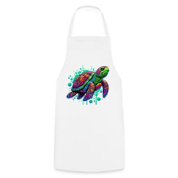 Turtle - Cooking Apron - white - Front - AI Model Male 185 dark (185cm)