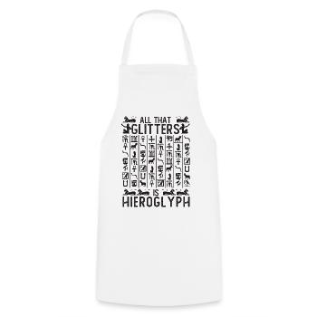 S’extasier sur les hiéroglyphes - Tablier de cuisine - blanc - Devant - AI Model Male 185 dark (185cm)